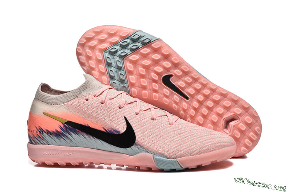 Men's Nike Air Zoom Mercurial Vapor 15 Elite TF Football Shoes - Pink/Black/Gold 2