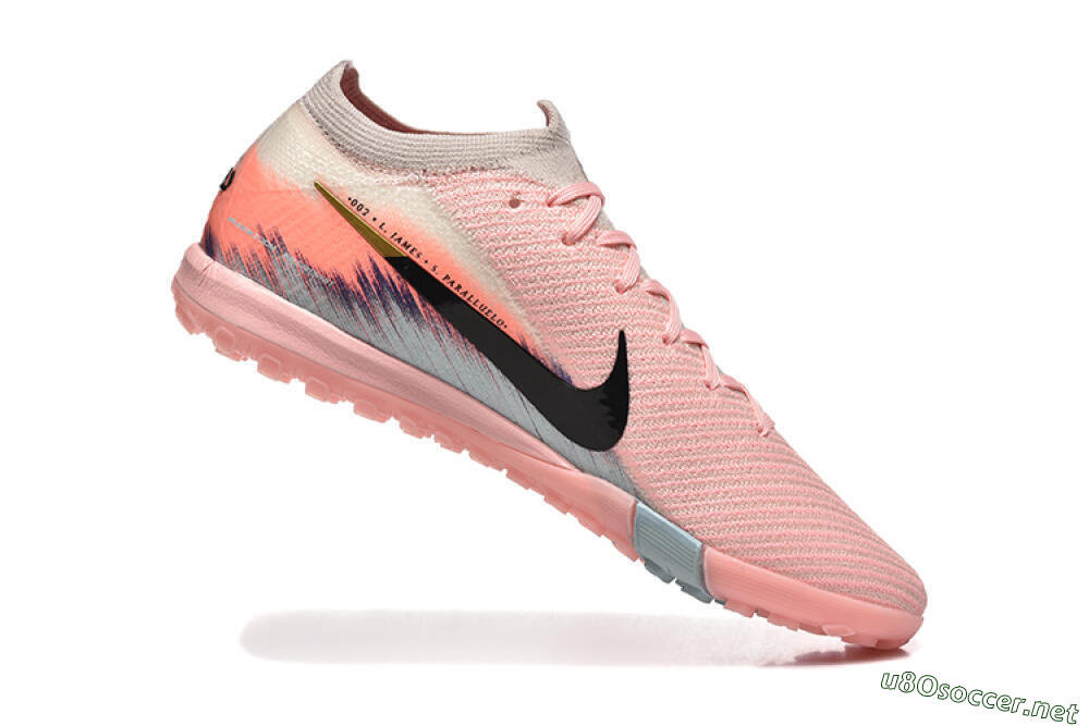 Men's Nike Air Zoom Mercurial Vapor 15 Elite TF Football Shoes - Pink/Black/Gold 7