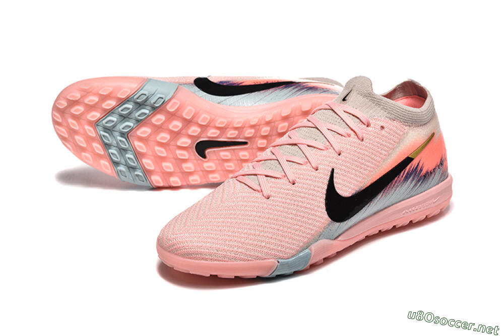 Men's Nike Air Zoom Mercurial Vapor 15 Elite TF Football Shoes - Pink/Black/Gold 3