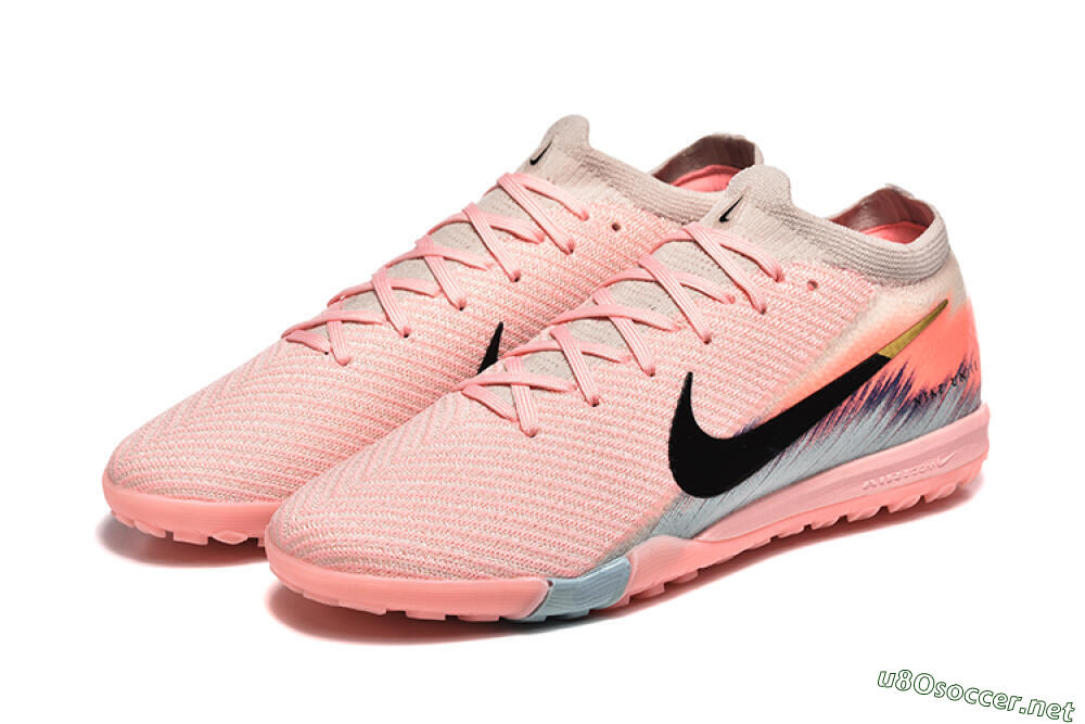 Men's Nike Air Zoom Mercurial Vapor 15 Elite TF Football Shoes - Pink/Black/Gold 5
