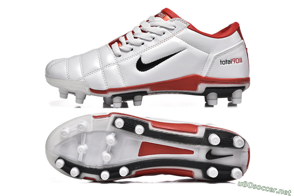 Men's Nike Total 90 III FG Football Boots - White/Black/Red 1
