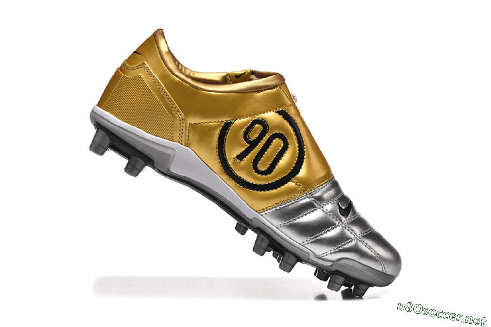 Men's Nike Total 90 III FG Football Boots - Silver/Black/Gold 7
