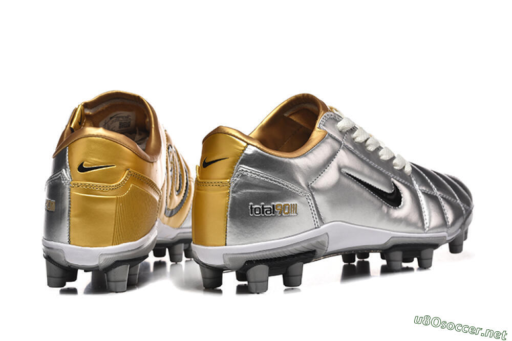 Men's Nike Total 90 III FG Football Boots - Silver/Black/Gold 9