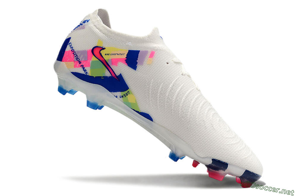 Men's Nike Phantom GX 2 Elite FG Football Boots - White/Pink/Blue 4