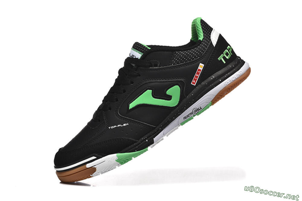 Men's Joma Top Flex IC Football Shoes - Black/Green/Red 8