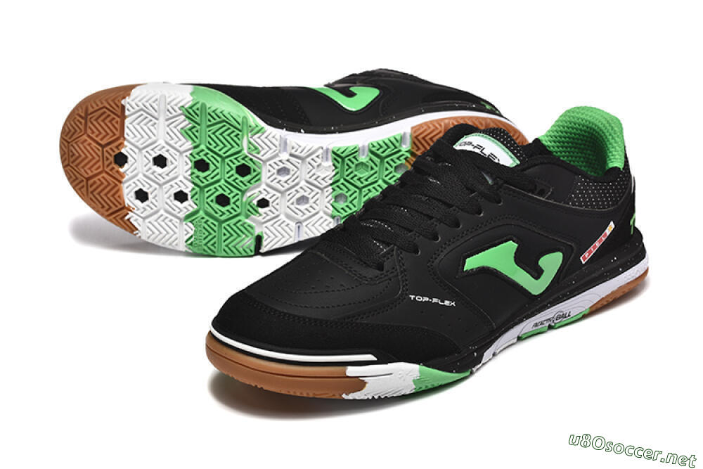 Men's Joma Top Flex IC Football Shoes - Black/Green/Red 3