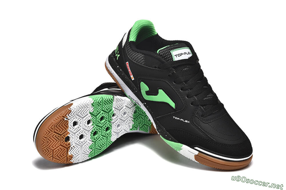 Men's Joma Top Flex IC Football Shoes - Black/Green/Red 4