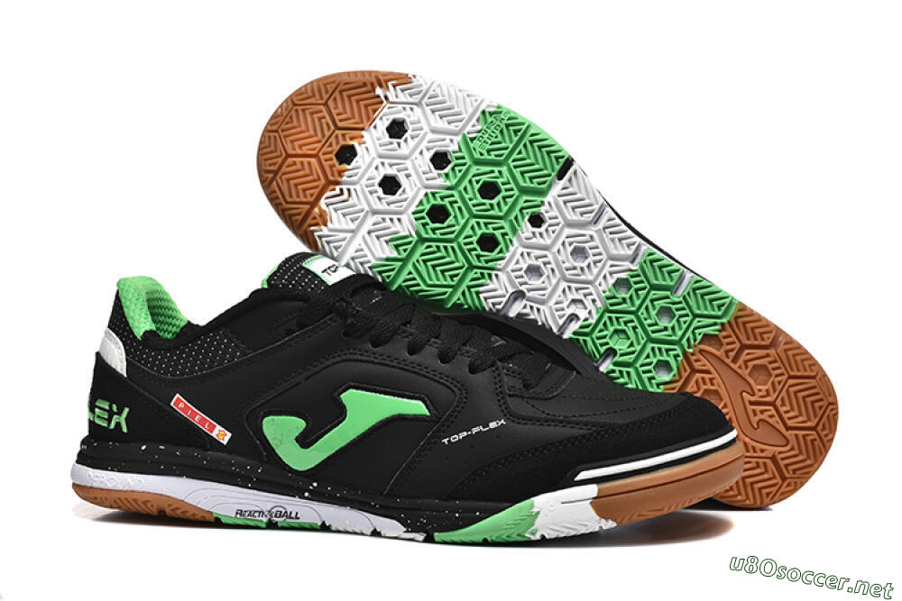Men's Joma Top Flex IC Football Shoes - Black/Green/Red 2
