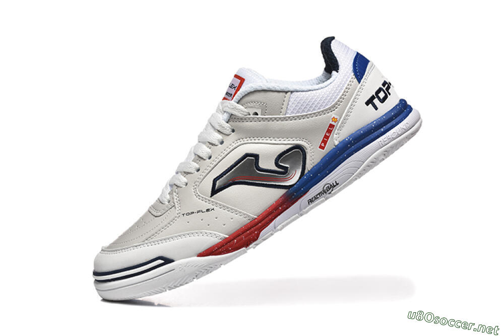 Men's Joma Top Flex IC Football Shoes - Grey/Silver/Red 8
