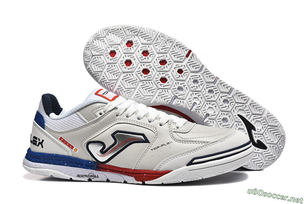 Men's Joma Top Flex IC Football Shoes - Grey/Silver/Red 2
