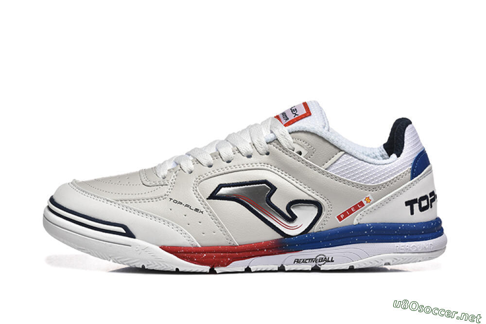 Men's Joma Top Flex IC Football Shoes - Grey/Silver/Red 0