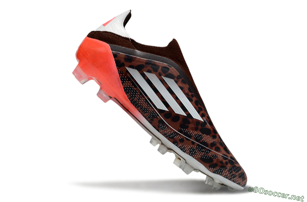 Men's Adidas F50 Elite Laceless FG Football Boots - Leopard/White/Red 4