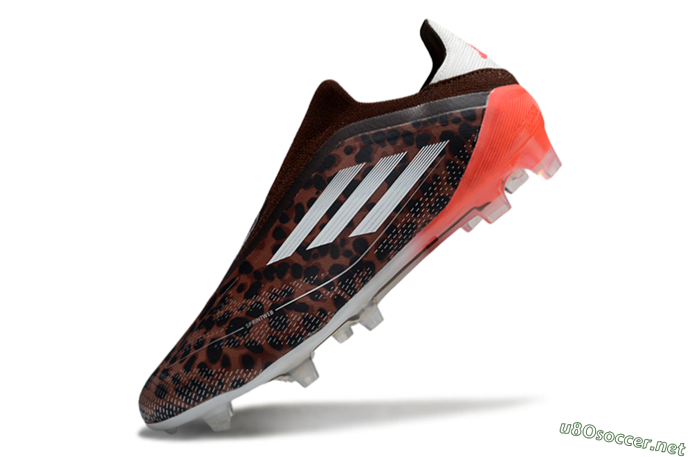 Men's Adidas F50 Elite Laceless FG Football Boots - Leopard/White/Red 5