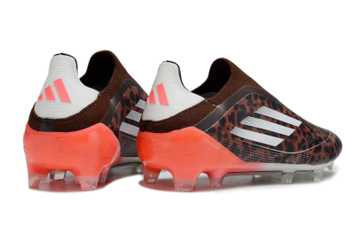 Men's Adidas F50 Elite Laceless FG Football Boots - Leopard/White/Red