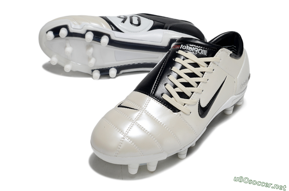 Men's Nike Air Zoom Total 90 III FG Football Boots - Beige/Black/White 3