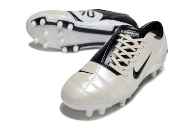 Men's Nike Air Zoom Total 90 III FG Football Boots - Beige/Black/White