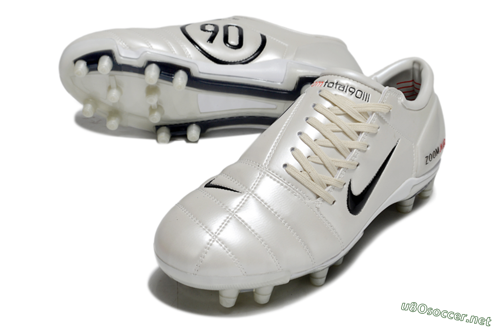 Men's Nike Air Zoom Total 90 III FG Football Boots - White/Black/Red 3