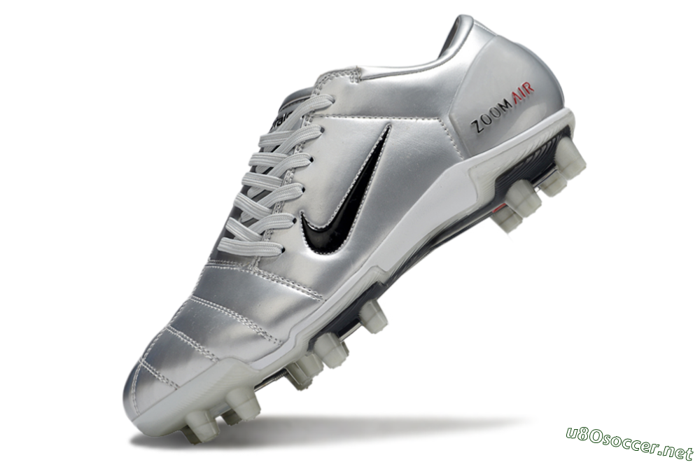 Men's Nike Air Zoom Total 90 III FG Football Boots - Silver/Black/Red 5