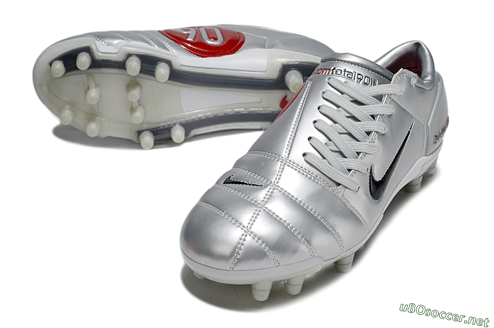 Men's Nike Air Zoom Total 90 III FG Football Boots - Silver/Black/Red 3