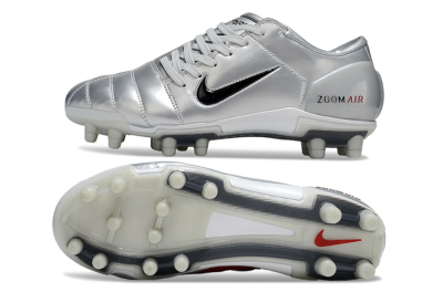 Men's Nike Air Zoom Total 90 III FG Football Boots - Silver/Black/Red
