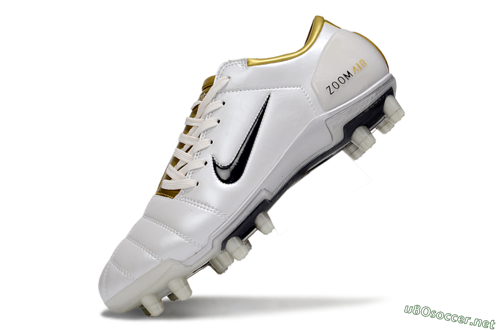 Men's Nike Air Zoom Total 90 III FG Football Boots - White/Black/Gold 5