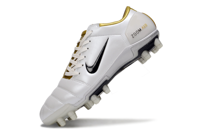 Men's Nike Air Zoom Total 90 III FG Football Boots - White/Black/Gold