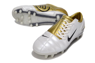 Men's Nike Air Zoom Total 90 III FG Football Boots - White/Black/Gold