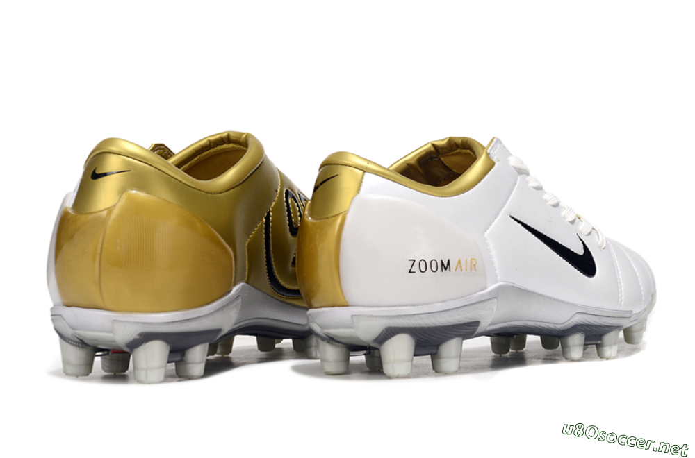 Men's Nike Air Zoom Total 90 III FG Football Boots - White/Black/Gold 6