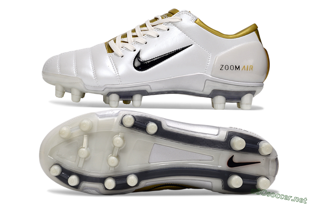Men's Nike Air Zoom Total 90 III FG Football Boots - White/Black/Gold 1