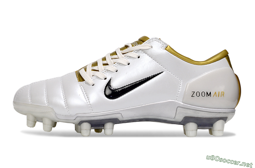 Men's Nike Air Zoom Total 90 III FG Football Boots - White/Black/Gold 0