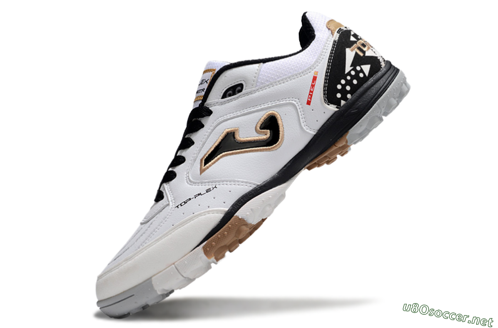 Men's Joma Top Flex TF Football Shoes - White/Black/Brown 5