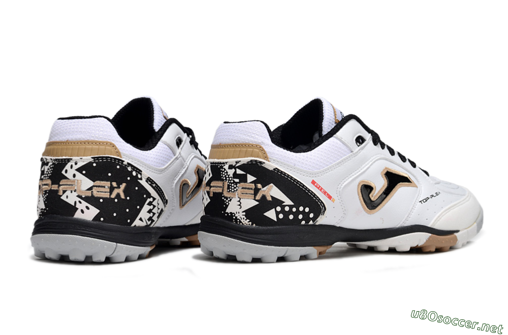 Men's Joma Top Flex TF Football Shoes - White/Black/Brown 6