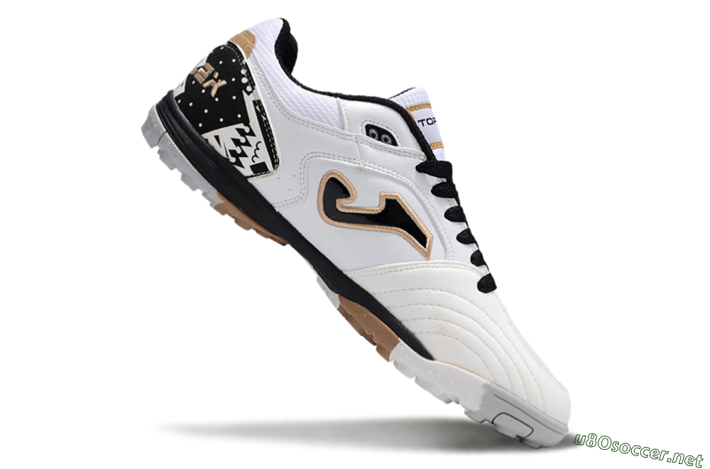 Men's Joma Top Flex TF Football Shoes - White/Black/Brown 4