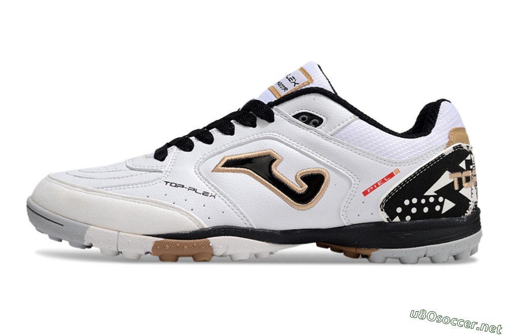 Men's Joma Top Flex TF Football Shoes - White/Black/Brown 0