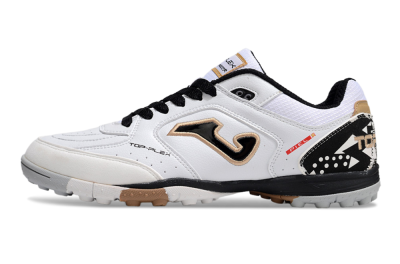 Men's Joma Top Flex TF Football Shoes - White/Black/Brown