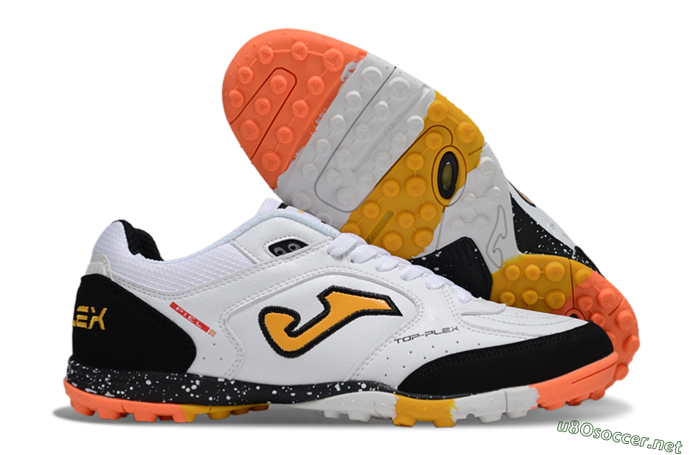 Men's Joma Top Flex TF Football Shoes - White/Yellow/Black 2