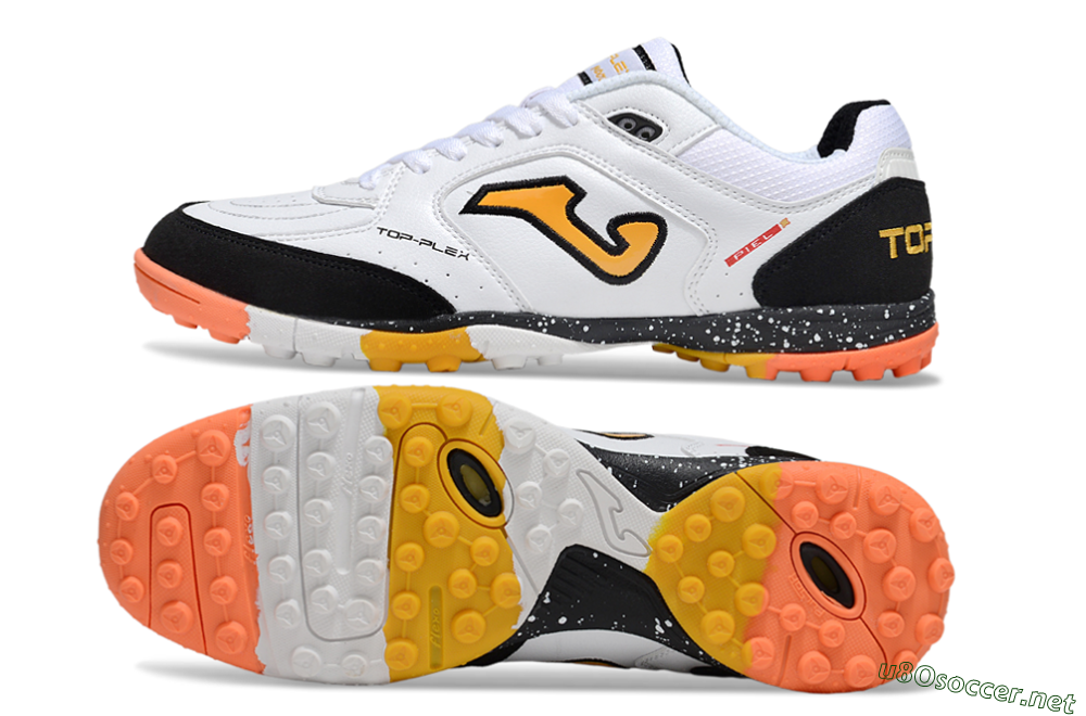 Men's Joma Top Flex TF Football Shoes - White/Yellow/Black 1