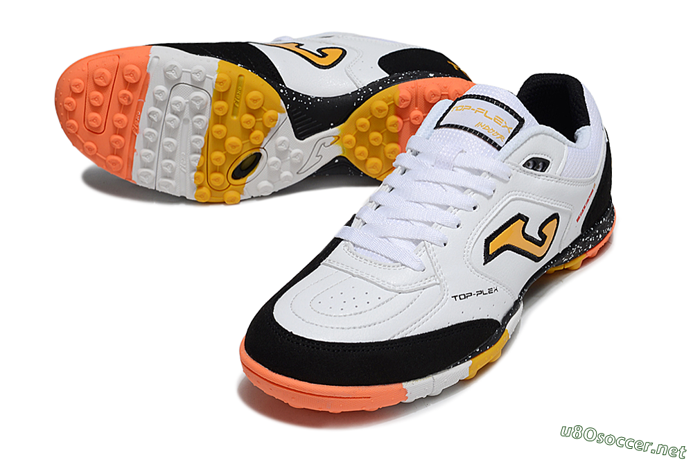 Men's Joma Top Flex TF Football Shoes - White/Yellow/Black 3