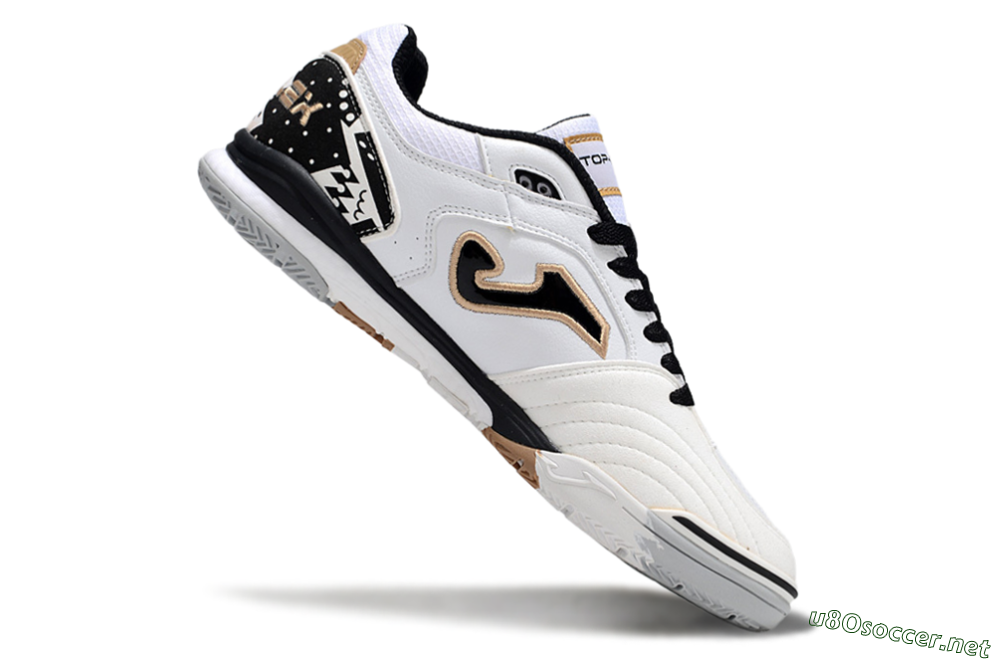 Men's Joma Top Flex IC Football Shoes - White/Black/Brown 4