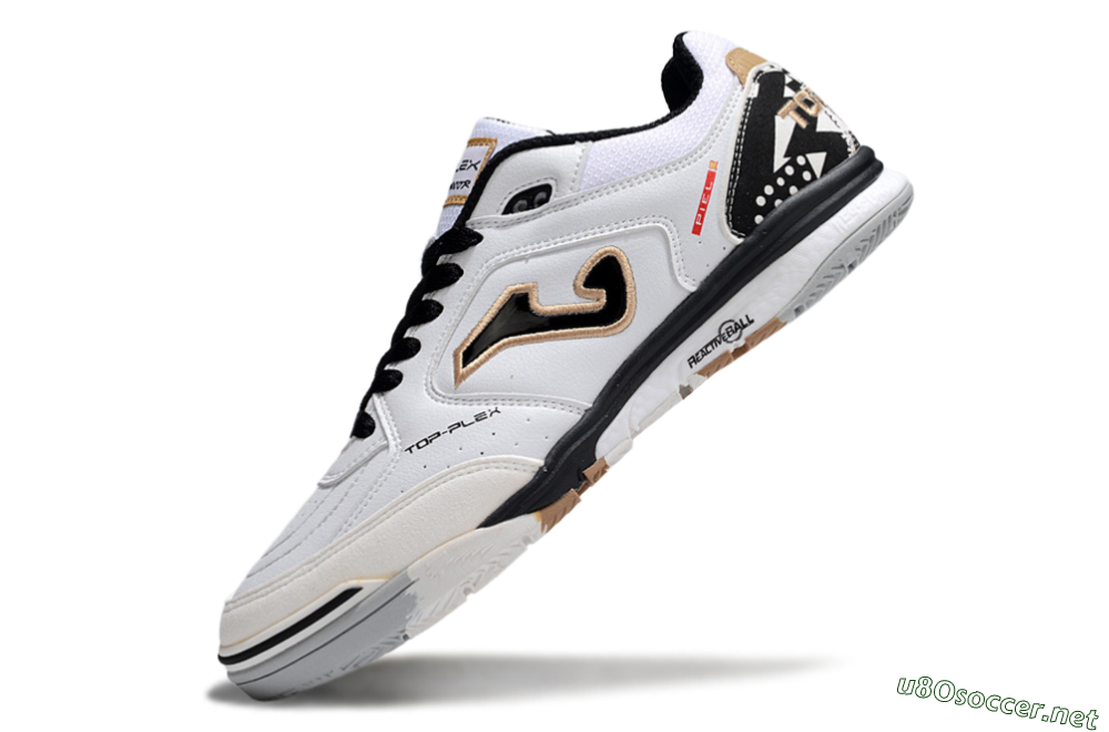 Men's Joma Top Flex IC Football Shoes - White/Black/Brown 5