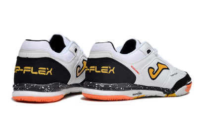 Men's Joma Top Flex IC Football Shoes - White/Black/Yellow