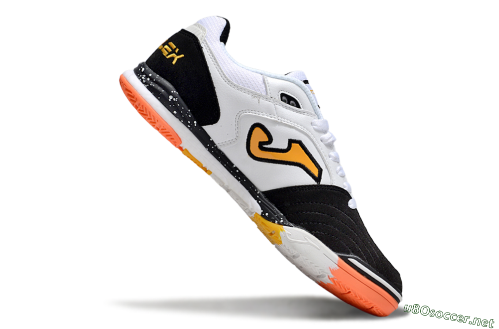 Men's Joma Top Flex IC Football Shoes - White/Black/Yellow 3