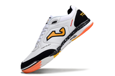Men's Joma Top Flex IC Football Shoes - White/Black/Yellow