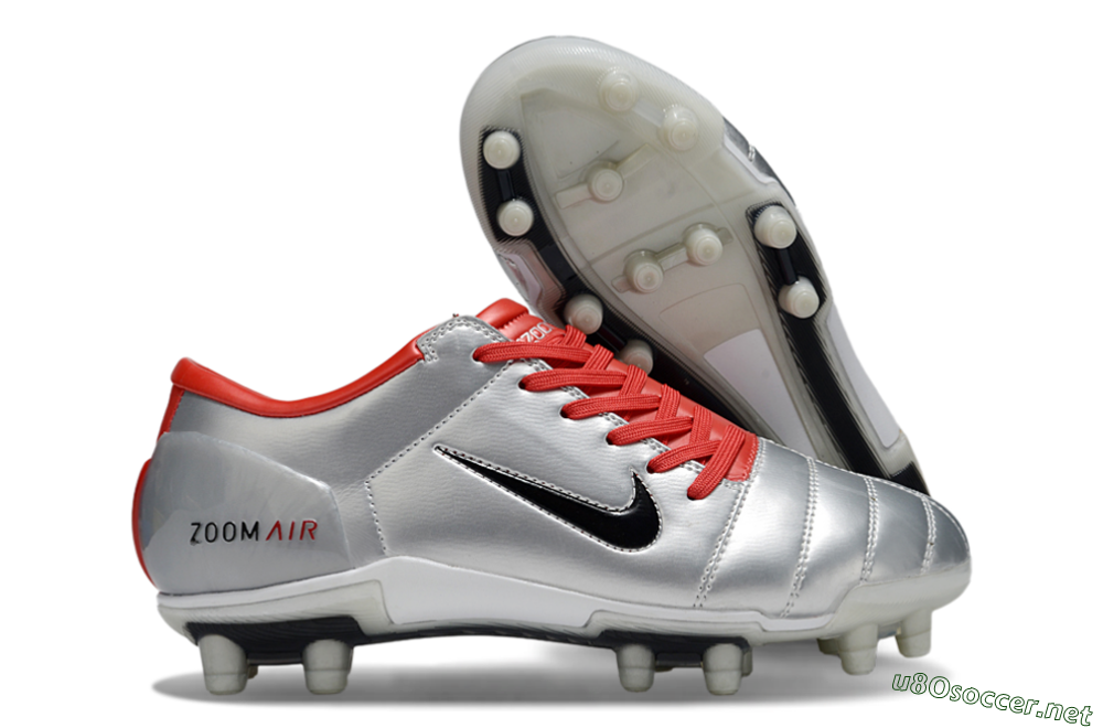 Men's Nike Air Zoom Total 90 III FG Football Boots - Silver/Black/Red 2