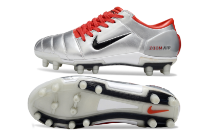 Men's Nike Air Zoom Total 90 III FG Football Boots - Silver/Black/Red