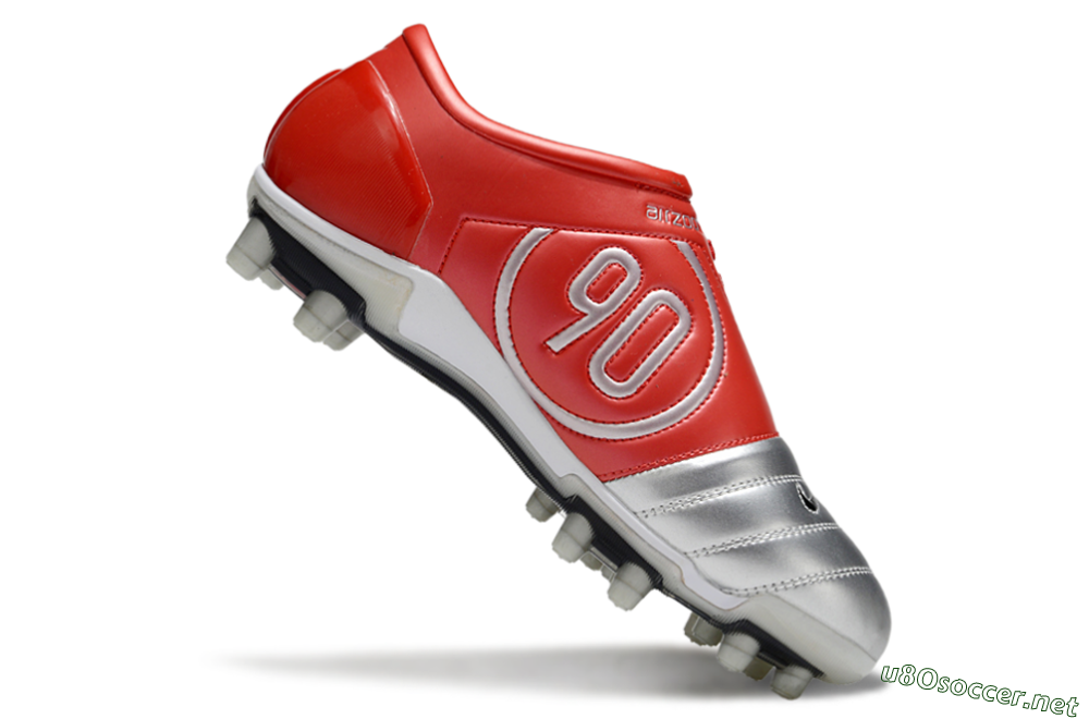Men's Nike Air Zoom Total 90 III FG Football Boots - Silver/Black/Red 4