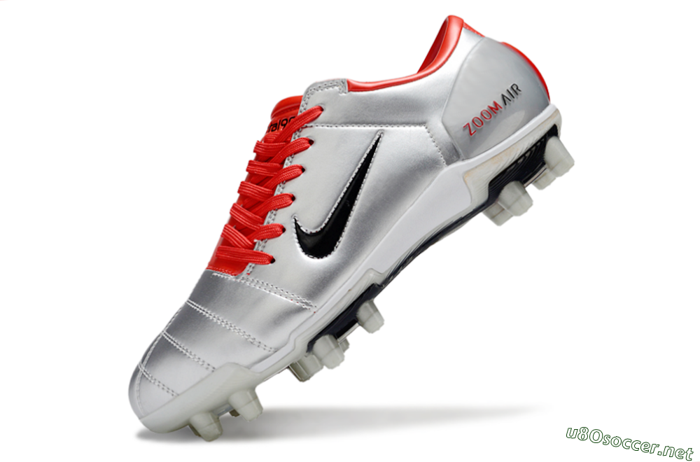 Men's Nike Air Zoom Total 90 III FG Football Boots - Silver/Black/Red 5