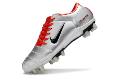 Men's Nike Air Zoom Total 90 III FG Football Boots - Silver/Black/Red