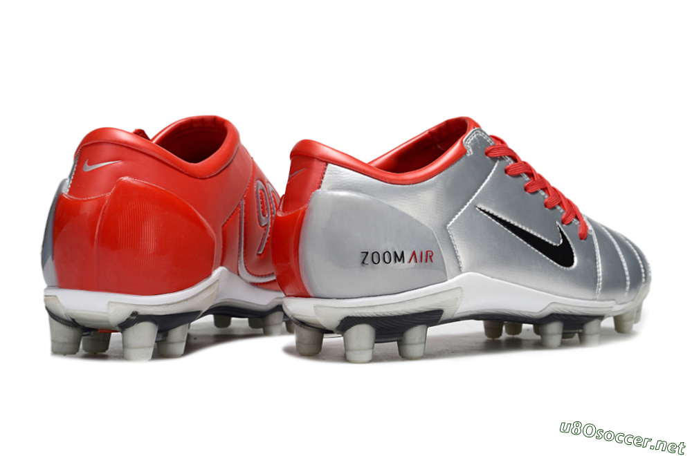 Men's Nike Air Zoom Total 90 III FG Football Boots - Silver/Black/Red 6