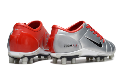 Men's Nike Air Zoom Total 90 III FG Football Boots - Silver/Black/Red